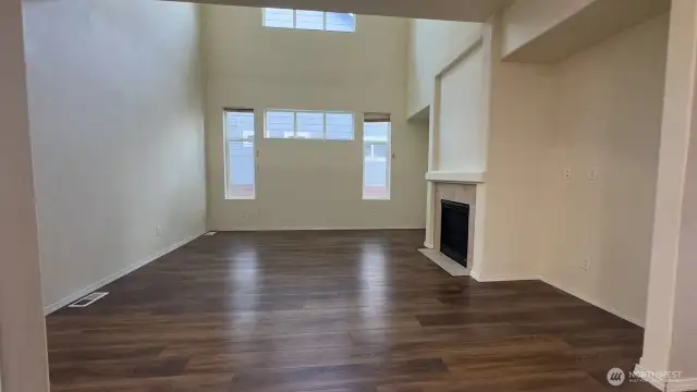 Living room and fireplace