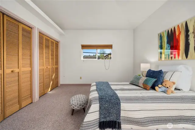 This is the second bedroom at the top of the stairs.