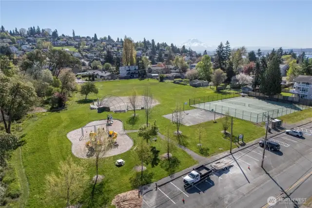 Brown's Point public park with ball field.