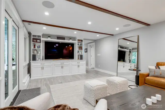Downstairs are two more bedrooms, a dedicated media space and a versatile bar/gym/flex area to suit your lifestyle needs.