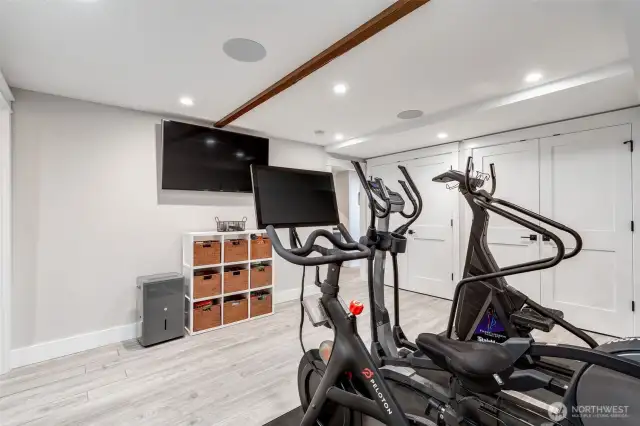 Spacious storage closets.