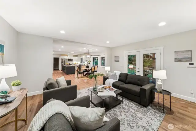 Family Room to Deck, Eat In Dining & Kitchen