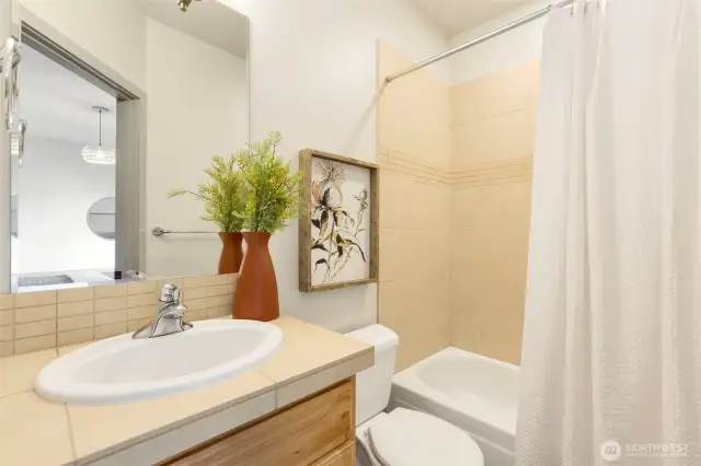 En-suite lower level bath