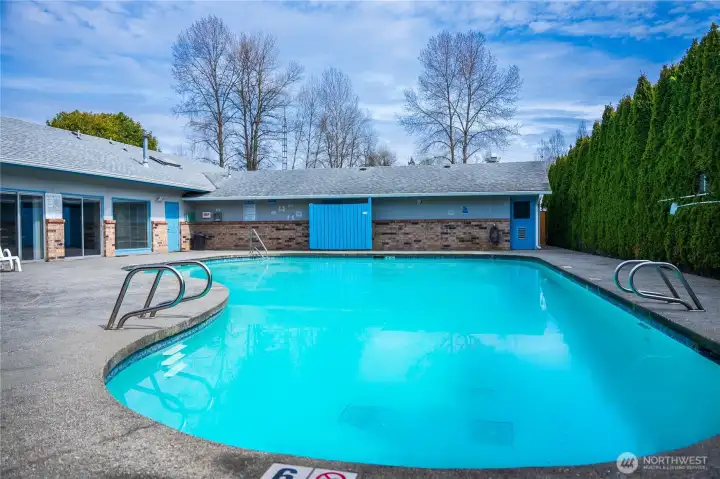 Pool, enter the area through the clubhouse.  Seasonally open.