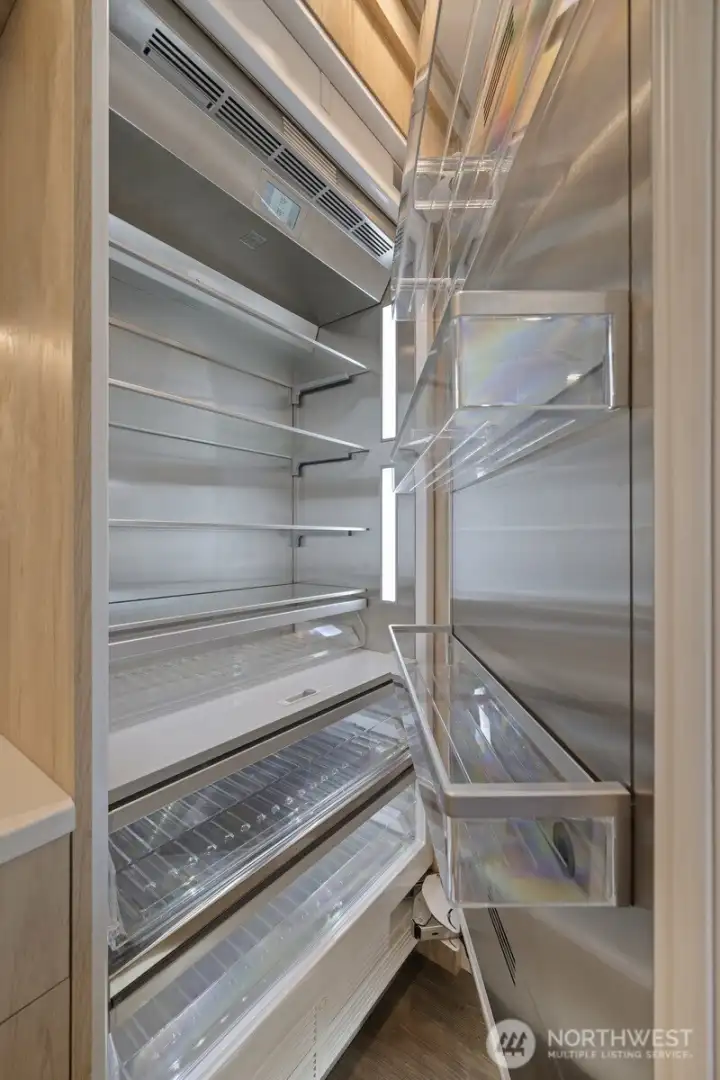 This Thermador refrigerator is the state-of-the art fridge with so much useable space.
