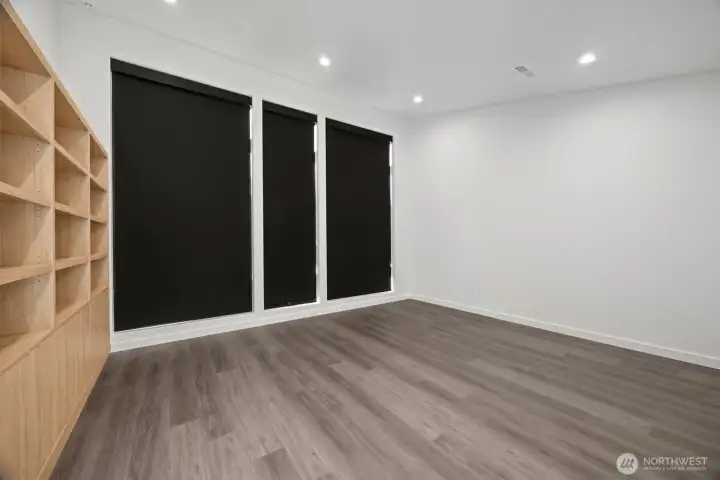 This room has black-out Lutron shades for privacy and sleeping!