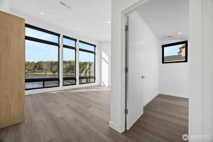 The floor plan is open and there is an actual 2nd bedroom adjacent to the family/rec room.