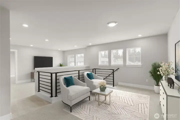 Virtually Staged Loft space - Photos are for representation only.  Features, colors and selections may differ from photograph. See site agent for details.