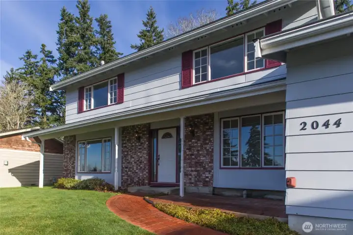 West-facing front porch