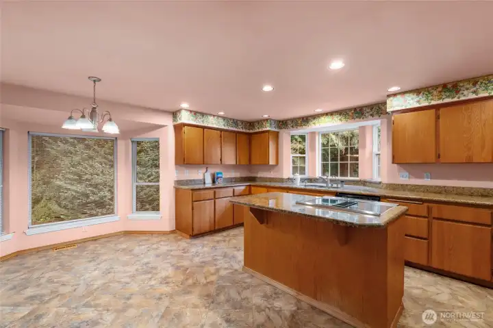 Kitchen with breakfast nook.