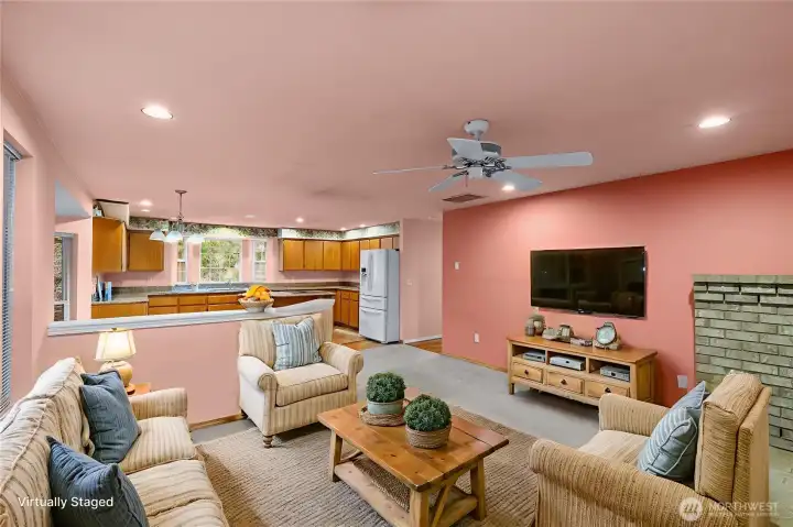 Virtually Staged Family Room