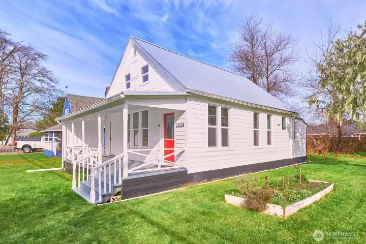 With a neighborly porch