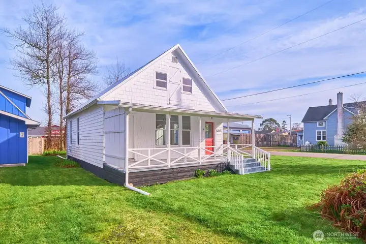 On a sunny corner lot