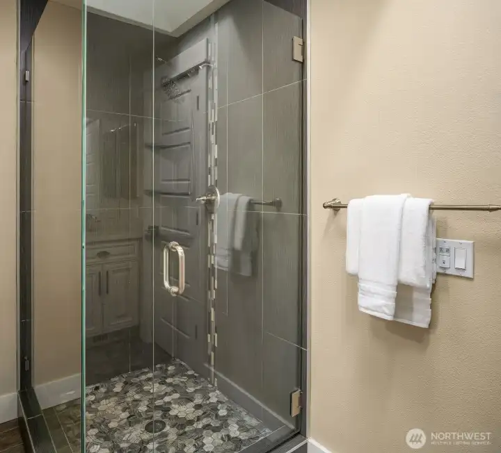 Shower in Primary Bathroom.