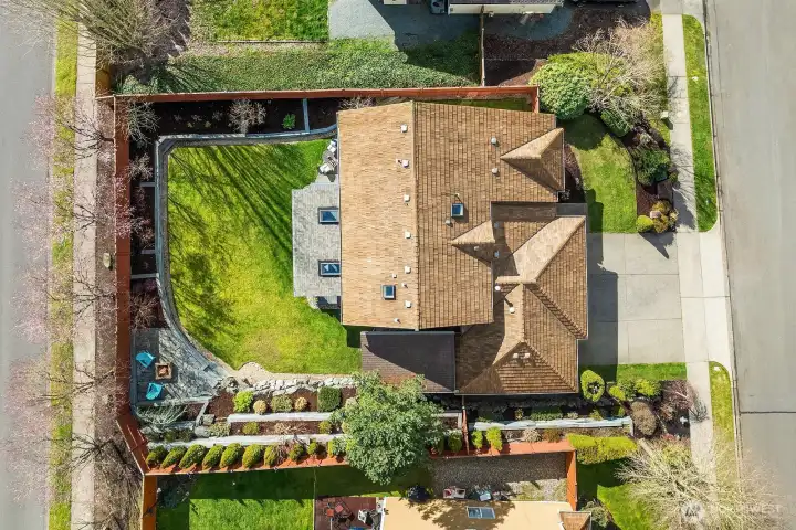 Aerial view of home.