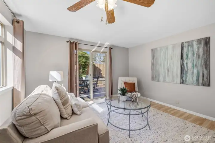 Access to back deck. Entertaining deck was replaced in 2024. Exterior paint is 5 years new.