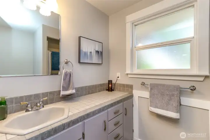 Three quarter bath located on the main floor