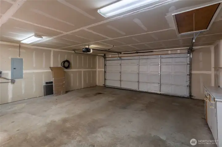Attached double-car garage.