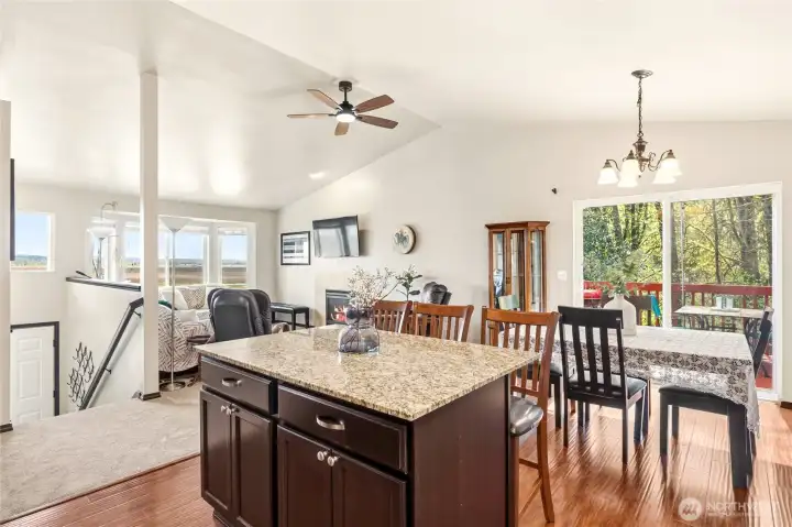 adjacent dining area