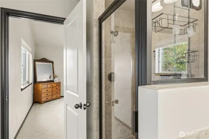 primary bathroom tiled shower