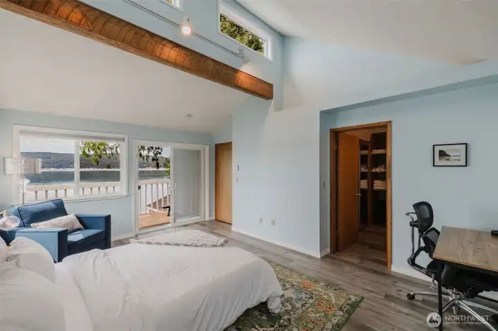 Primary Bedroom with view to 3/4 Bath