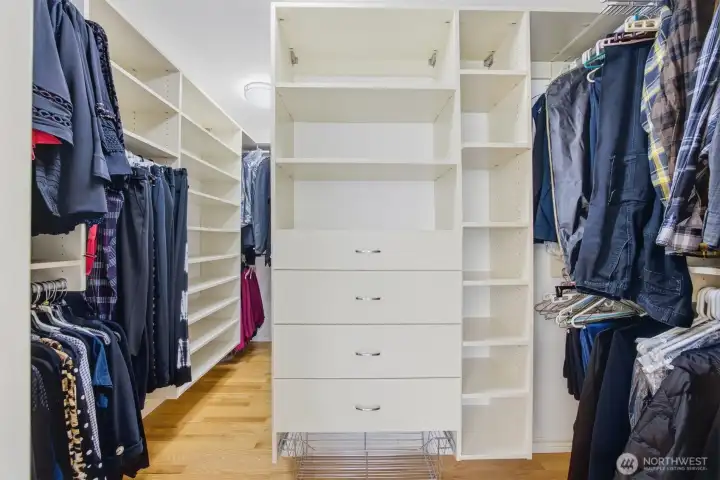 Walk-in closet w/California Closet system
