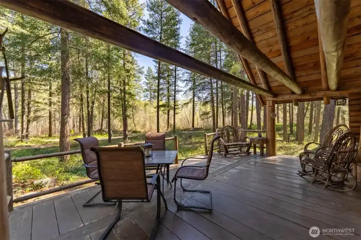 150+ sf deck off the main living area of the cabin.