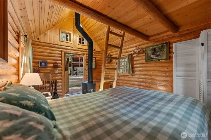 Room for a queen-sized bed as well as sleeping space in the loft.