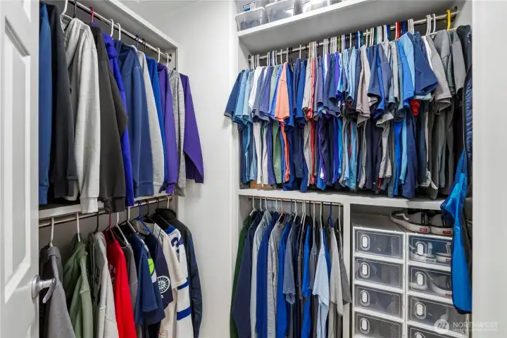 Walk-in closet two off the primary bath.