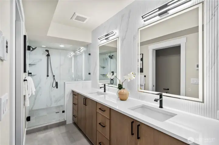 Primary bathroom with walk in shower
