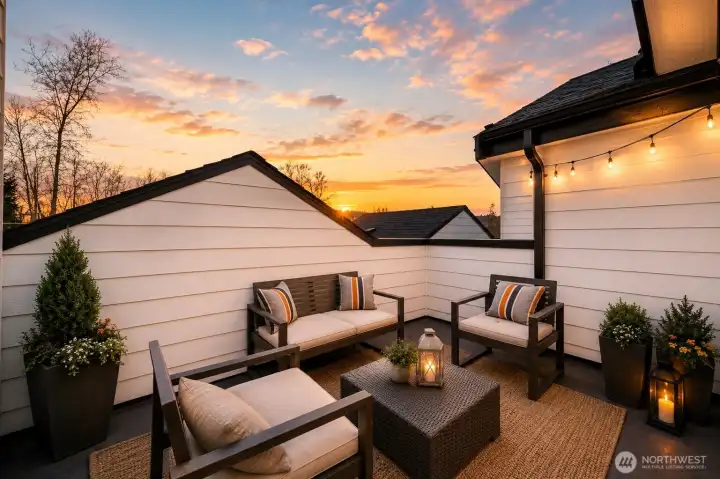 Roof top deck with Infratech heater