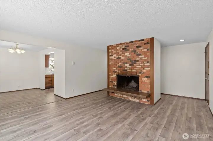 Unit A Living room and dining room with LVP flooring Unit A Living room and dining room with LVP flooring