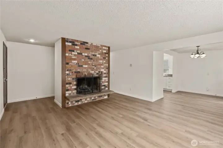 Unit B living room and separate dining room. Unit B living room and separate dining room.