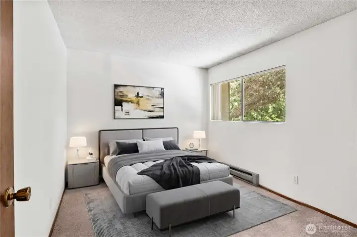 Unit C bedroom. One of 2 bedrooms in a spacious unit approximately 910 sqft of living space. Virtually staged. Unit C bedroom. One of 2 bedrooms in a spacious unit approximately 910 sqft of living space. Virtually staged.