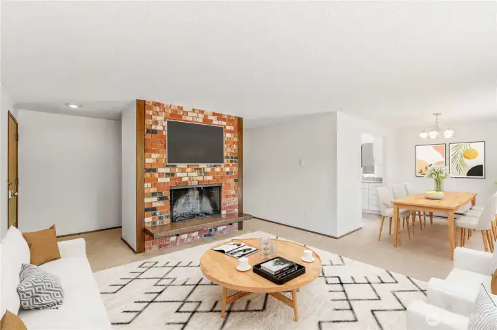 Unit D living room with wonderful natural light. Virtually staged. Unit D living room with wonderful natural light. Virtually staged.