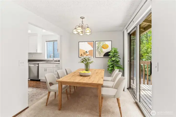 Unit D dining area. Virtually staged. Unit D dining area. Virtually staged.