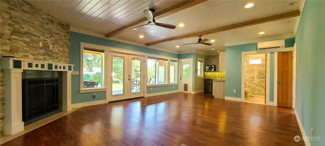 Lower level family room with another full bathroom