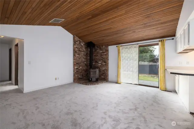 Vaulted wood ceilings...