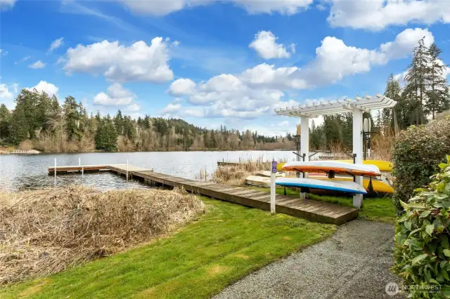 Dock with private community boats for owner's only use.