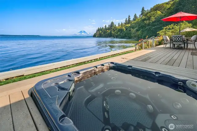 Waterfront hot tub