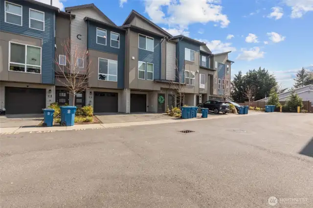 Welcome to 15113 40th Ave W in Lynnwood – A modern 2-bedroom, 2.5-bath townhome featuring attached 2-car tandem garage and sleek curb appeal.
