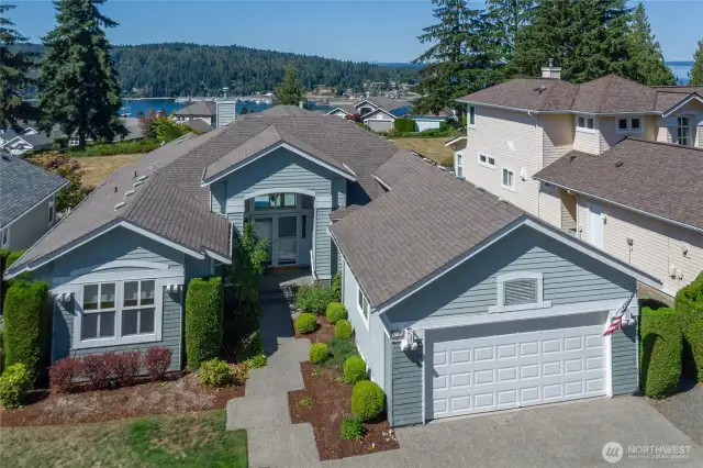 The home has built in storage in the garage, a work bench, and lots of room.