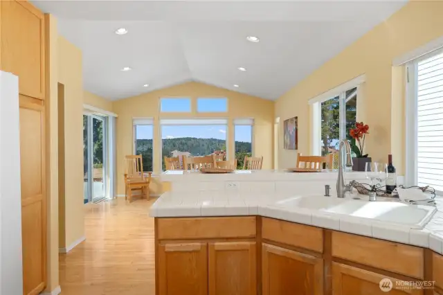 An easy view to enjoy as food is prepared.