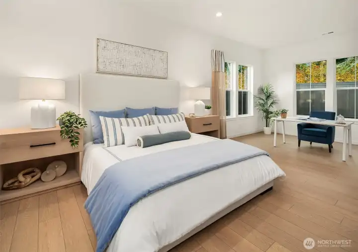 Primary bedroom with expanded retreat area