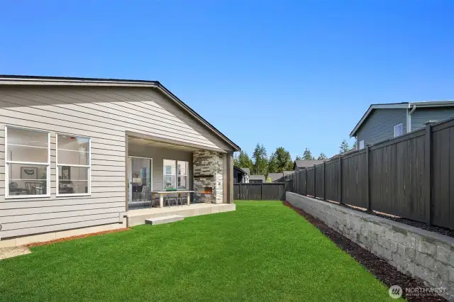 Lovely fully landscaped and fence backyard with outdoor living.  Photos are for illustrative purposes