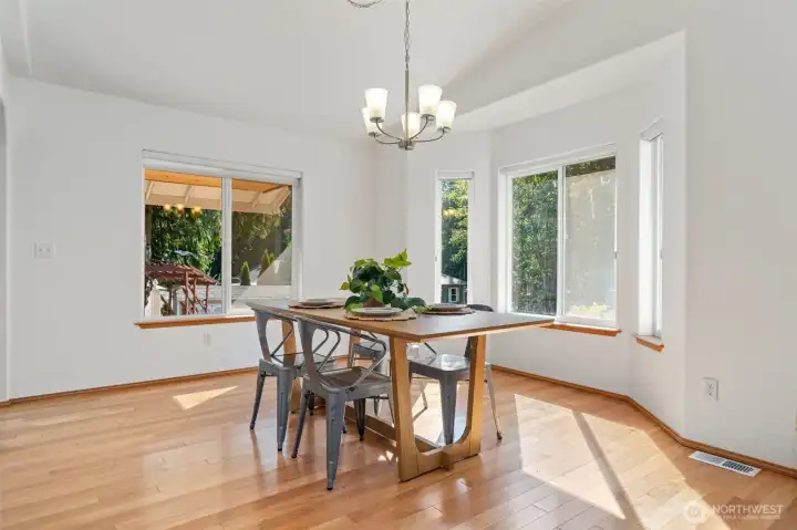 Dining Room is spacious enough to host large gatherings.