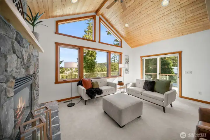 Expansive windows and access to deck