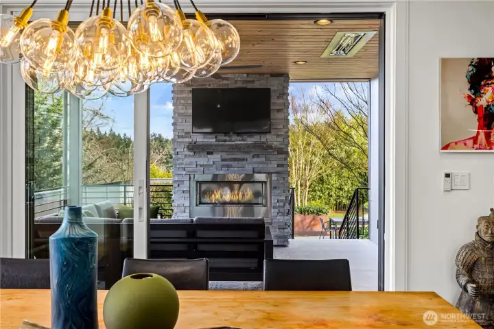 Dining Room leading to Outdoor covered and heated Entertaining Space