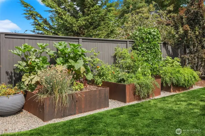 Custom raised beds perfect for growing vegetables