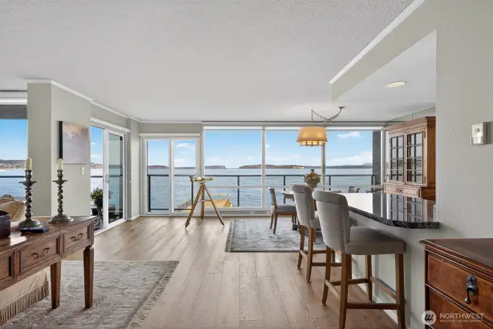 Unit takes total advantage of the waterfront views.